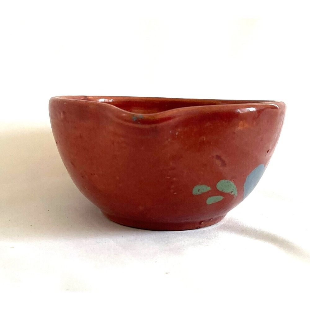 Redware Tennessee Clay Ware Works Pottery Folk Art Heart Mixing Bowl Clay VTG - Picture 5 of 12